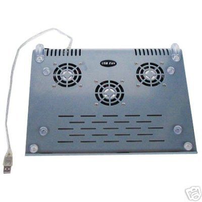 Cooling  on Usb Aluminum Laptop Cooler Cooling Pad 3 Quiet Fan New   This Cooling