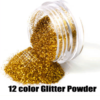 60 Nail Art Decoration Glitter Powder Crush Shell Bead Striping Gift Box