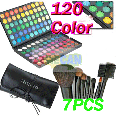 Wholesale Makeup Brushes on 120 Color Eyeshadow Makeup   7x Hair Brush Set Hot   Wholesale Here