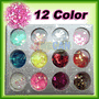 12 Color Nail Art Hexagon Shiny Glitter Powder 2mm Set