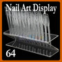 64 Pcs Display Nail Art Stick Stand Practice Tool Polish Training Tips