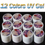 Opaque Mixed 12 Pure Solid Colors UV Builder Gel Set for Nail Art Tips DIY 8ml