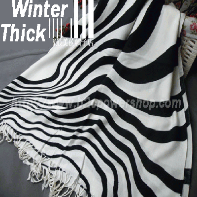 Our top quality BIG Zebra Print Scarf Shawl Black white ExtraThick New 