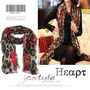 Large Leopard Heart Shape Print Scarf Wrap Shawl - Rose Red Heart
