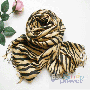 Pashmina Cashmere Scarf shawl Zebra Print Black/Golden