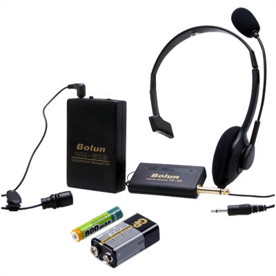 Remote Wireless Microphone Headset Stage Mic Receiver Mic PC Laptop