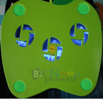 Green Apple shape USB Notebook Cooling Pad Cooling Fan