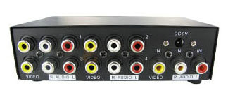1 In 4 Out 3 RCA Audio Video AV DVD PS3 HDTV Splitter Free AV Cable