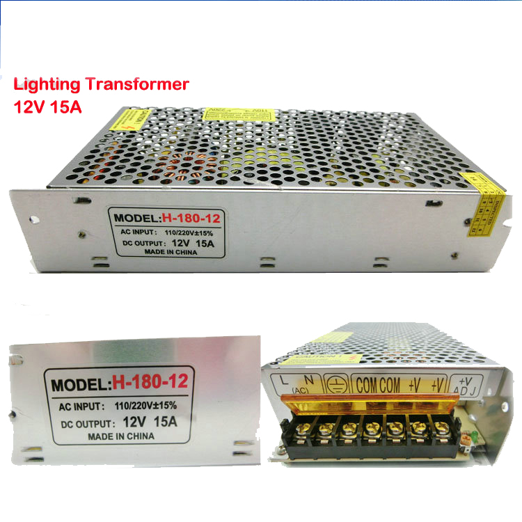 12V 15A 180W 110V-220V Lighting Transformers Switch Voltage Converter