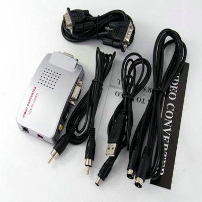 PC VGA to TV RCA Video AV Converter Adapter Switch Box