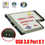 Express Card Expresscard 54 to USB 3.0 x 2 Port Adapter