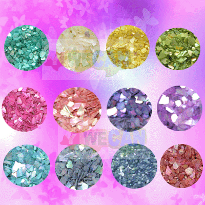 12 Color Crushed Shell Powder Nail UV Makeup Beach Decoration