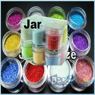 36 Jumbo Size Glitter Dust Powder Hexagon Shiny Powder Builder For 3D UV Gel Nail Art