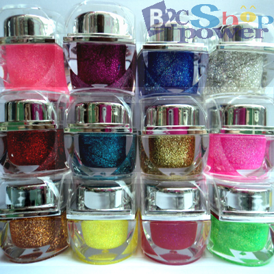 12 pcs 8ml Mix Colors Glitter UV Builder Gel Nail Art