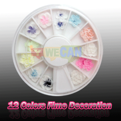 24pc 3D Flower Acrylic Nail Art Decorations Decals Gel