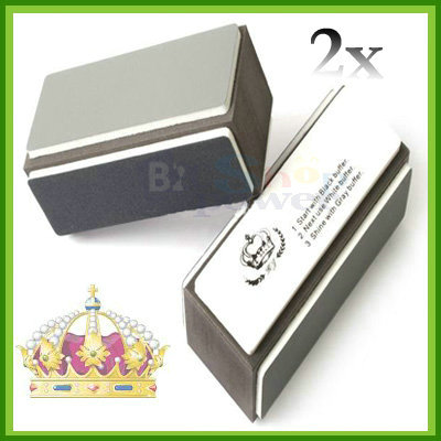 2x NAIL ART MANICURE 3 WAY BUFFING SANDING FILES BLOCK BUFFER TOOL SHINER Royal