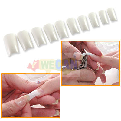 500 French Acrylic False Artificial Nail Art Tips White