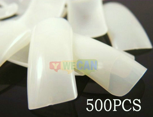 500 Pro White Half Well False Acrylic Nail Art Tips Pre-Design