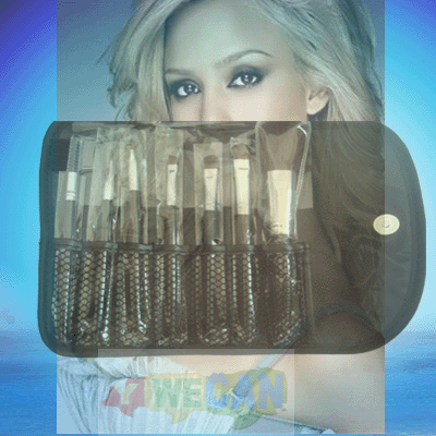 7 Makeup Brush Set Eyeshadow Blush Lip Gloss Pen BlACK