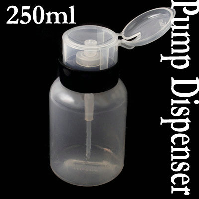 Empty Pump Dispenser Nail Art Polish Remover Empty Bottle REUSABLE Locking