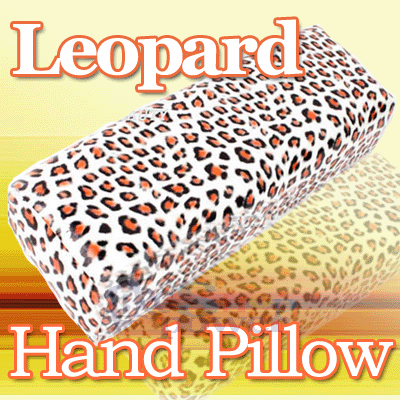 Leopard Cube Pillow Rest UV Manicure Long Hand Cushion Nail Art Rectangular