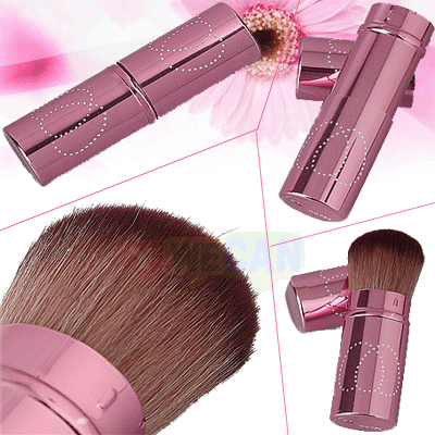 Pink Kabuki Sable Hair Face Mineral Cosmetic Powder Brush Makeup Fashion