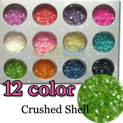 12 Colors Crushed Shell Powder Nail Art Decoration New