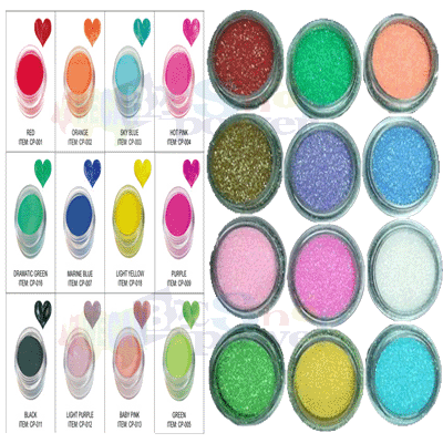 24 Mixed Glitter + Acrylic Powder Dust 3D UV Decoration