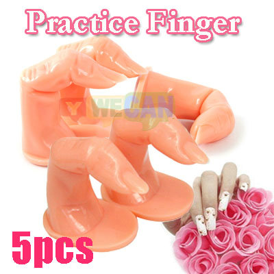 5x Practice Training Fingers Nail Art Acrylic Tool Nail technician -Form