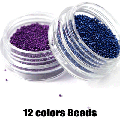 96 Acrylic Glitter Powder Crush Shell Bead Striping Letter Foil Nail Decoration