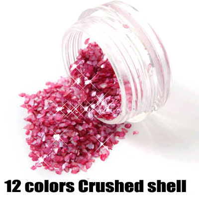 96 Acrylic Glitter Powder Crush Shell Bead Striping Letter Foil Nail Decoration