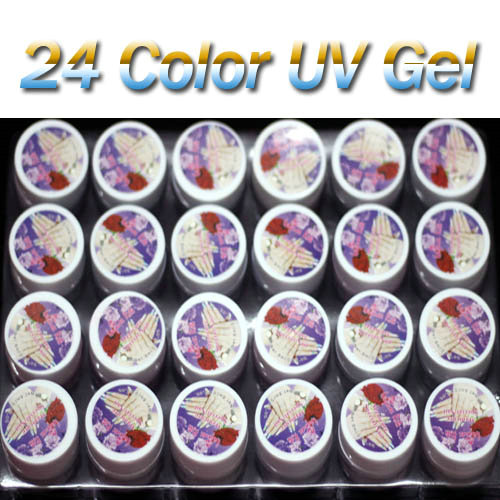 Full 24 Solid Colors UV Builder Gel 8ml For UV Nail Art Brand Box SET