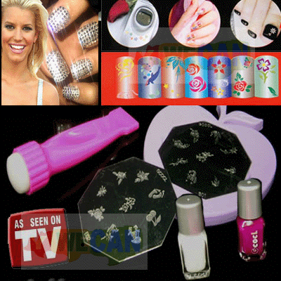 STAMPING STAMP SCRAPING 3D NAIL ART KIT DIY Girl GIFT