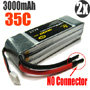 2x 3000mAh 35C 11.1V 3S 450 Lipo RC Battery AKKU WF