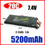 7.4v 5200mAh 20C LiPo 2S 7.4 Volt RC Akku Battery WF