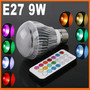 9W E27 LED RGB Light Colorful Bulb Lamp + Remote Control