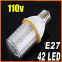 E27 42 LED 110v White Light 2W Bulb Ultra Bright Lamp