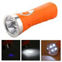 Orange Rechargeable Flashlight Hand Torch w/4 White LED