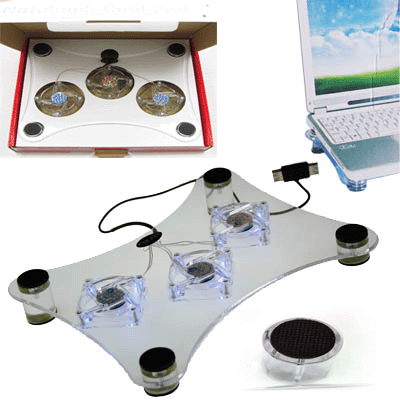 USB 3 Fan Light Cooler pad Laptop Notebook Cooling Pad