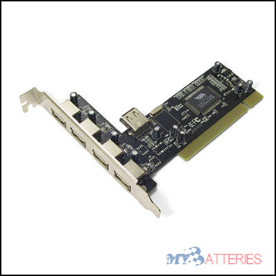 4+1 port USB2.0 High Speed PCI Card Charger
