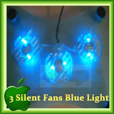 USB 3 Apple Fan Blue Cooler Cooling Light Notebook PAD