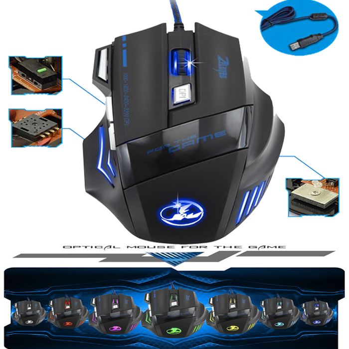 3200 DPI 7 Button LED Optical USB Wired Gaming Mouse Mice For Pro Gamer
