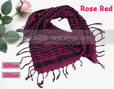 Arab Scarf Shawl Wrap Kafiya Shemagh Rose Red 41 Inch