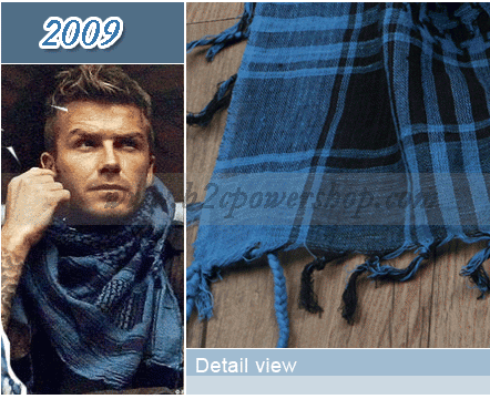 Arab Scarf Shawl Wrap Keffiyeh Scarf Cotton Black/Light Blue