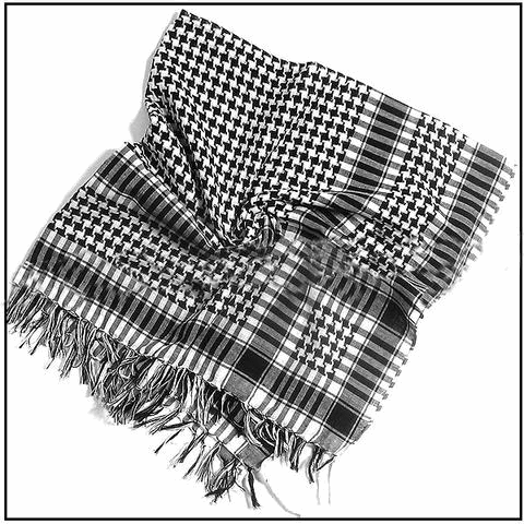 Arab Square Scarf Shawl Wrap Kanye Fashion Black/White