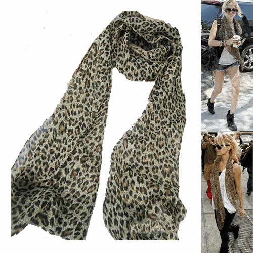 Celebrity Thin Soft Leopard Animal Prints Shawl Scarf Neck Wrap Women