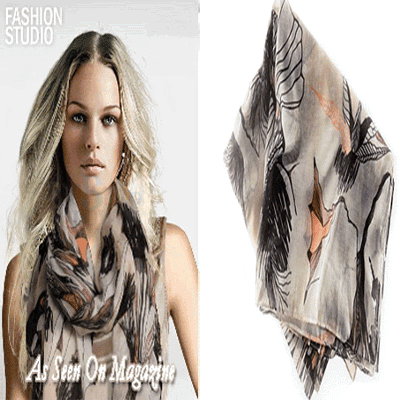 Hot Begonia Flower ink style cotton NECK scarf shawl