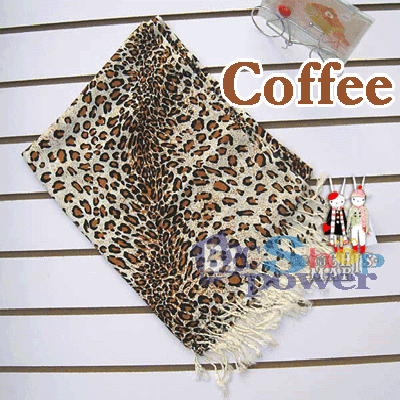 Leopard Animal Skin Pashmina Shawl Scarf Hijab Coffee
