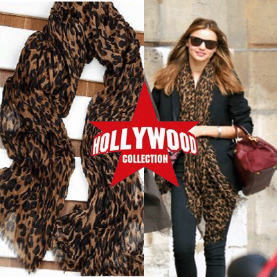 Celebrity Stole LARGE Scarf LEOPARD Animal SHAWL 180CM.gif