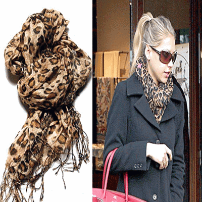 Leopard Scarf Muffler Worn By Sienna Miller, Kate Moss